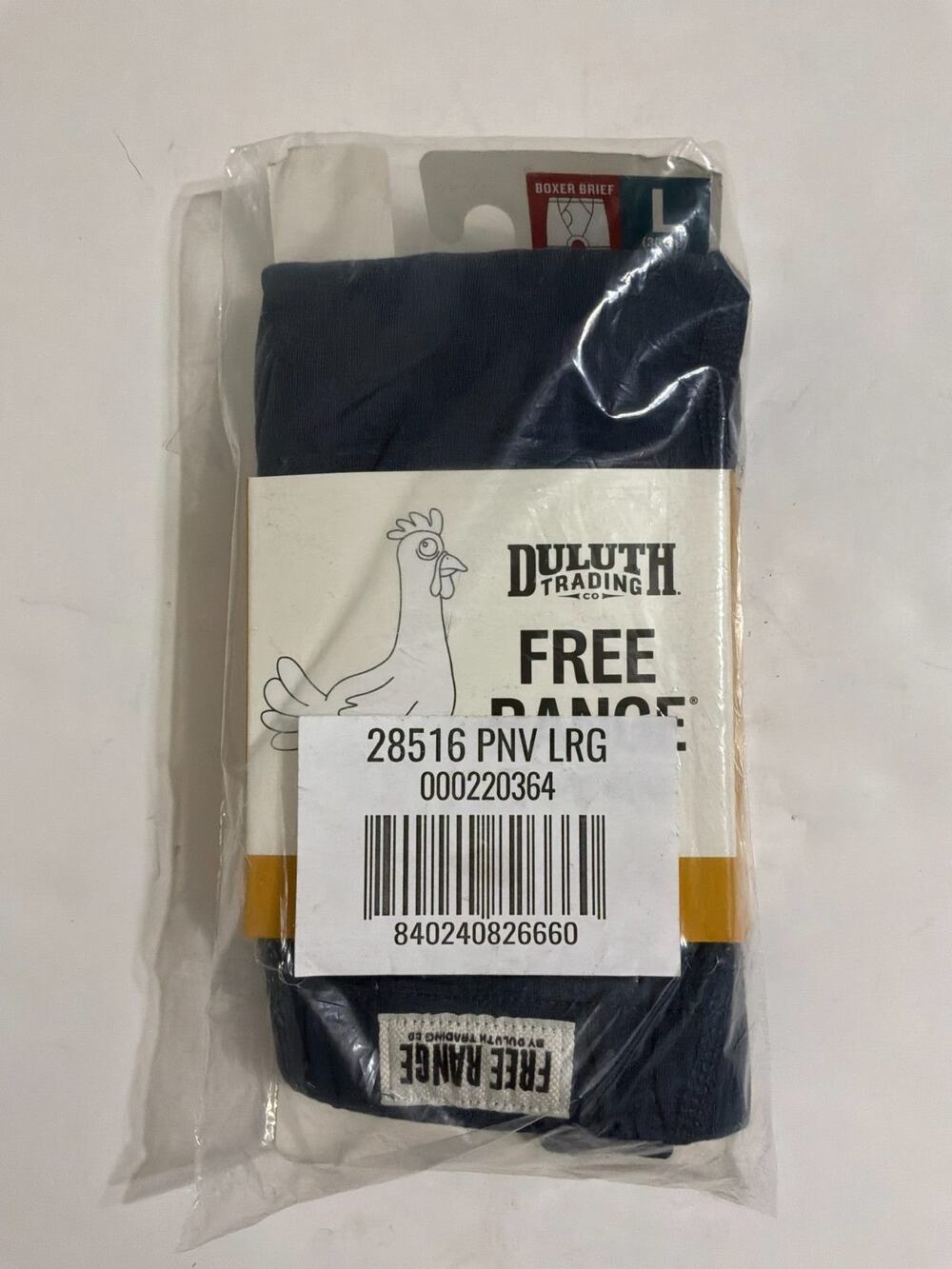 Duluth Trading Free Range Organic Cotton Boxer Briefs Men's Large Navy NWT